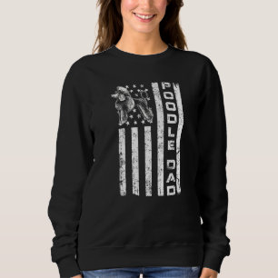 Poodle-Vater Vintage-amerikanische Flagge Patrioti Sweatshirt