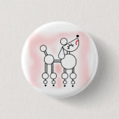 Poodle Vector, White Toy Poodle Pink Abzeichen Button (Vorderseite)