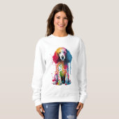 Poodle Vibranful und farbenfroh Sweatshirt (Vorne ganz)