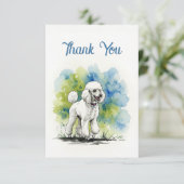 Poodle Vielen Dank Hinweis Dankeskarte (Stehend Vorderseite)