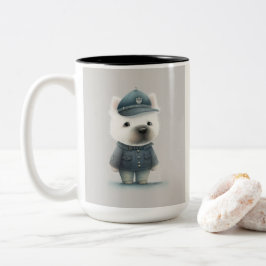 Poodle...vierbeiniger Offizier an der Frontlinie Zweifarbige Tasse