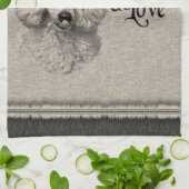 Poodle Vintages Porträt niedliches Zitat Geschirrtuch (Gefaltet)