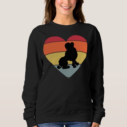 POODLE Vintages Retro-Liebe Herz Sweatshirt (Vorderseite)