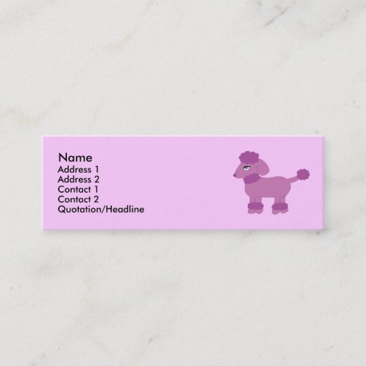 Poodle-Visitenkarten Mini Visitenkarte (Vorderseite)