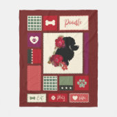 Poodle Vlies-Decke| Mittel| rot Fleecedecke (Vorderseite)