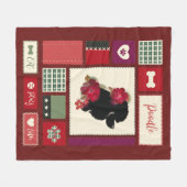 Poodle Vlies-Decke| Mittel| rot Fleecedecke (Vorderseite (Horizontal))