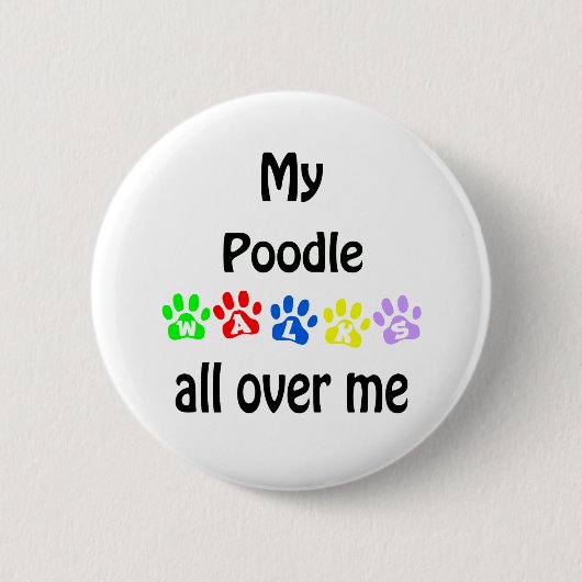 Poodle Walks Design Button (Vorderseite)