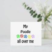 Poodle Walks Design Postkarte (Stehend Vorderseite)