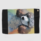 Poodle Watercolor Golf Handtuch (Horizontal)