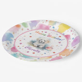 Poodle Watercolor Paper Plate Pappteller (Schrägansicht)