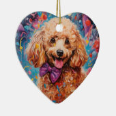Poodle Weihnachten, Hundeschenk, Hundeschenkgesche Keramik Ornament (Rechts)