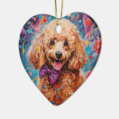 Poodle Weihnachten, Hundeschenk, Hundeschenkgesche Keramik Ornament (Links)