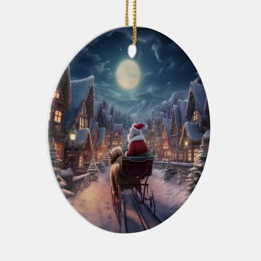 Poodle Weihnachten, Hundeschenk, Hundeschenkgesche Keramik Ornament (Rechts)