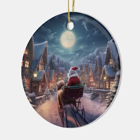 Poodle Weihnachten, Hundeschenk, Hundeschenkgesche Keramik Ornament (Links)