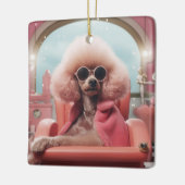 Poodle Weihnachten, Hundeschenk, Hundeschenkgesche Keramikornament (Links)