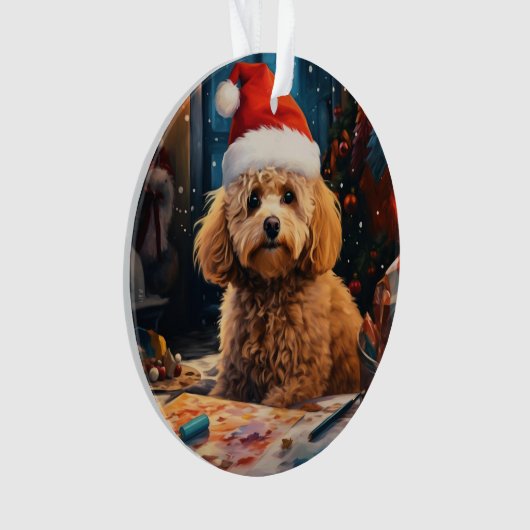 Poodle Weihnachten, Hundeschenk, Hundeschenkgesche Ornament (Vorderseite)