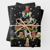 Poodle Weihnachtsbaum abgedeckt durch Blitzlicht Geschenkpapier Set (Beispiel)