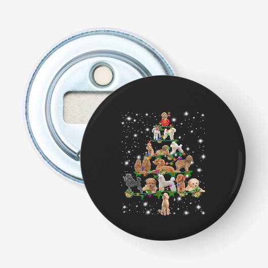 Poodle Weihnachtsbaum bedeckt durch Blitzlicht Flaschenöffner (Vorderseite)