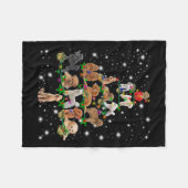 Poodle Weihnachtsbaum bedeckt durch Blitzlicht Fleecedecke (Vorderseite (Horizontal))