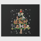 Poodle Weihnachtsbaum bedeckt durch Blitzlicht Geschenkpapier (Flach)