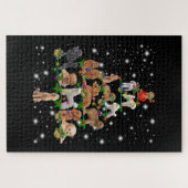Poodle Weihnachtsbaum bedeckt durch Blitzlicht Puzzle (Horizontal)