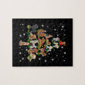 Poodle Weihnachtsbaum bedeckt durch Blitzlicht Puzzle (Horizontal)