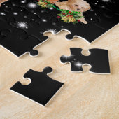 Poodle Weihnachtsbaum bedeckt durch Blitzlicht Puzzle (Seite)