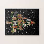 Poodle Weihnachtsbaum bedeckt durch Blitzlicht Puzzle (Horizontal)