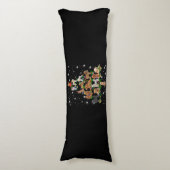 Poodle Weihnachtsbaum bedeckt durch Blitzlicht Seitenschläferkissen (Vorderseite Vertikal)