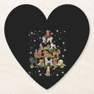 Poodle Weihnachtsbaum bedeckt durch Blitzlicht Untersetzer