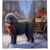 Poodle Weihnachtsfeiertag Duschvorhang (Vorderseite)