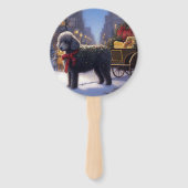 Poodle Weihnachtsfeiertag Fächer (Vorderseite)