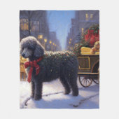 Poodle Weihnachtsfeiertag Fleecedecke (Vorderseite)