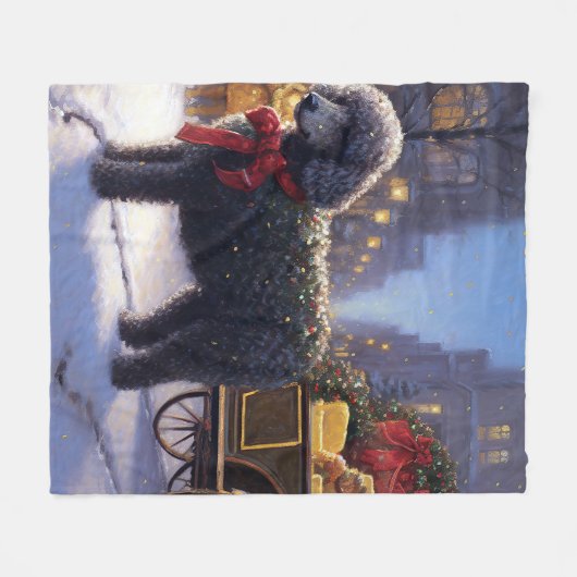 Poodle Weihnachtsfeiertag Fleecedecke (Vorderseite (Horizontal))