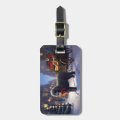 Poodle Weihnachtsfeiertag Gepäckanhänger (Vorderseite vertikal)