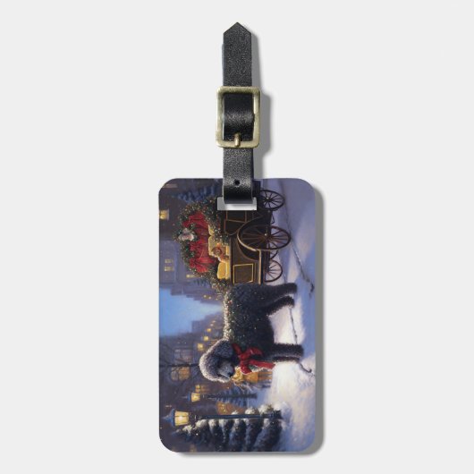 Poodle Weihnachtsfeiertag Gepäckanhänger (Vorderseite vertikal)