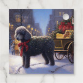 Poodle Weihnachtsfeiertag Geschenkanhänger (Rückseite)