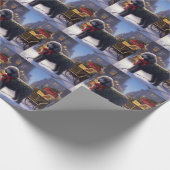 Poodle Weihnachtsfeiertag Geschenkpapier (Ecke)