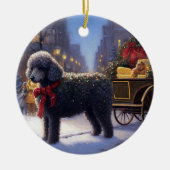 Poodle Weihnachtsfeiertag Keramik Ornament (Vorne)