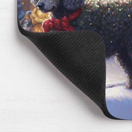 Poodle Weihnachtsfeiertag Mousepad (Ecke)