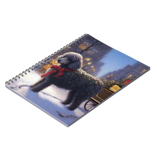 Poodle Weihnachtsfeiertag Notizblock (Linke Seite)