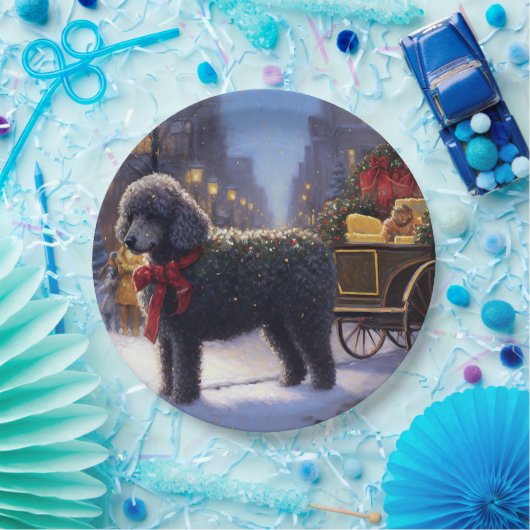 Poodle Weihnachtsfeiertag Pappteller (Party)