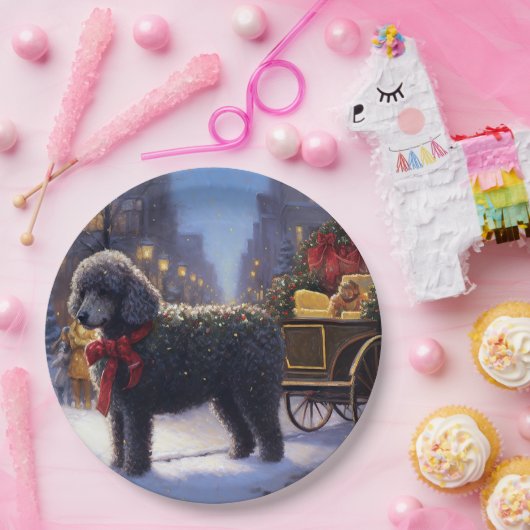 Poodle Weihnachtsfeiertag Pappteller (Party)