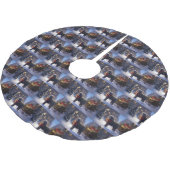 Poodle Weihnachtsfeiertag Polyester Weihnachtsbaumdecke (Schrägansicht)