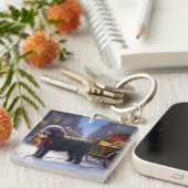 Poodle Weihnachtsfeiertag Schlüsselanhänger (Vorderseite rechts)