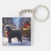 Poodle Weihnachtsfeiertag Schlüsselanhänger (Rückseite)