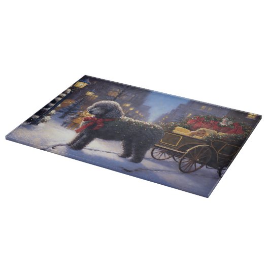 Poodle Weihnachtsfeiertag Schneidebrett (Ecke)