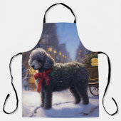 Poodle Weihnachtsfeiertag Schürze (Vorderseite)