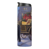 Poodle Weihnachtsfeiertag Thermosbecher (Nach rechts gedreht)