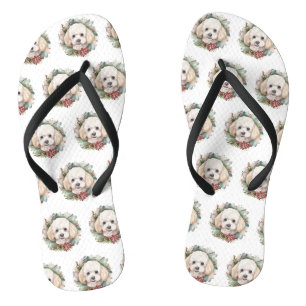 Poodle Weihnachtsfest Badesandalen